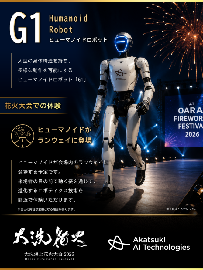Humanoid Robot G1 at Oarai Fireworks Festival 2026
